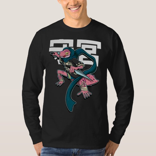 Modern Samurai Leopard Gecko Lizard Reptile T-Shirt (Front)