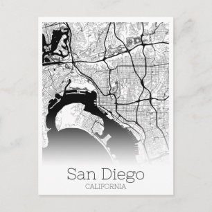 Modern San Diego City Map Postcard