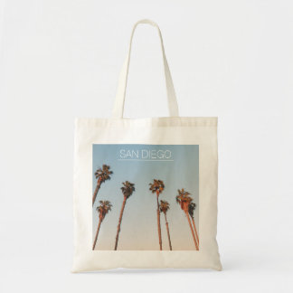 Modern San Diego Tall Palm Trees Colour Souvenir Tote Bag