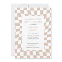 Modern Sand Rose Checked Bridal Shower 