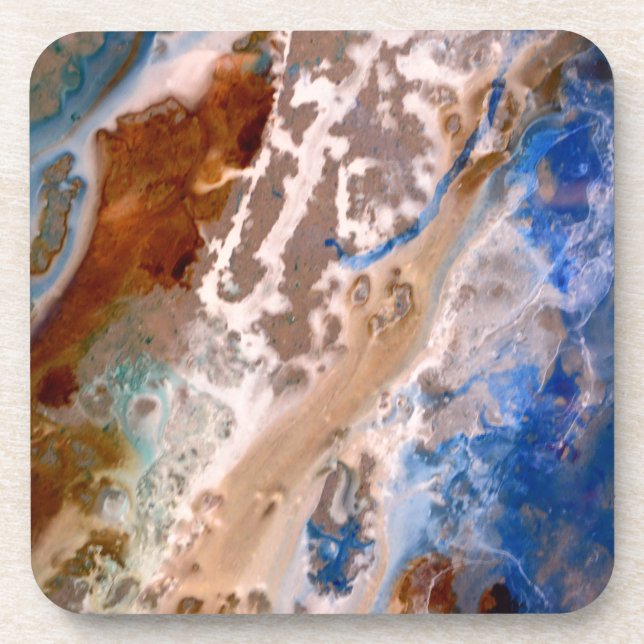Modern sandy beach pattern water foam pattern  coaster (Front)