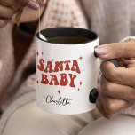 Modern SANTA BABY Christmas Gift Mug<br><div class="desc">Modern fun personalised 'SANTA BABY' Christmas Gift Mug!</div>