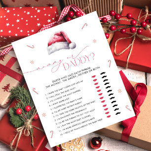 Modern Santa Baby Mummy or Daddy Baby Shower Game