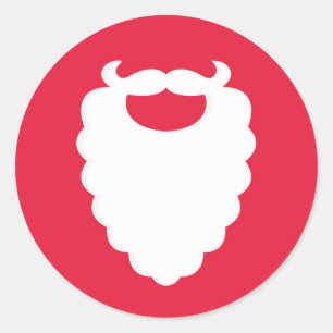 Modern Santa Beard Christmas Classic Round Sticker