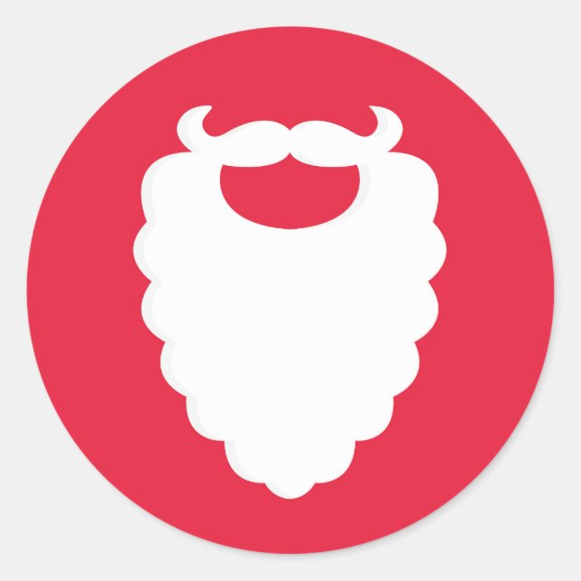 Modern Santa Beard Christmas Classic Round Sticker (Front)