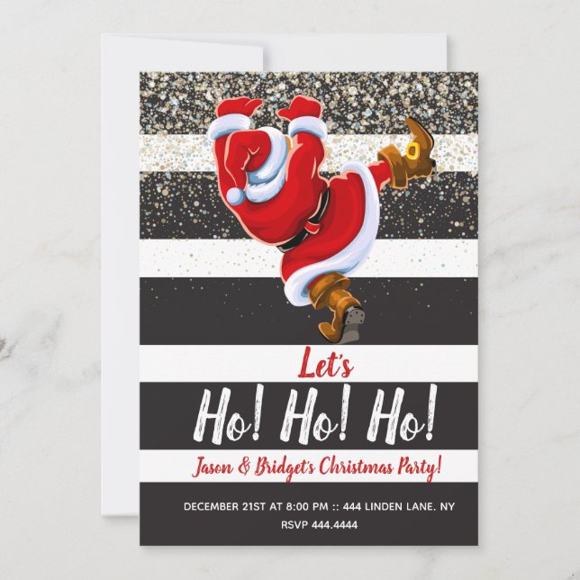 Modern Santa Claus Christmas Party Invitations (Front)
