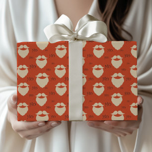 Modern Santa Claus Ho Ho Ho Christmas Wrapping Paper