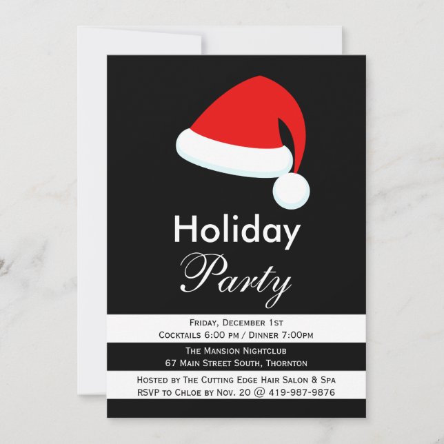 Modern Santa Corporate Holiday Party Invitation (Front)