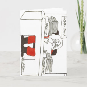 Modern Santa-Naughty..Not So Naughty Holiday Card