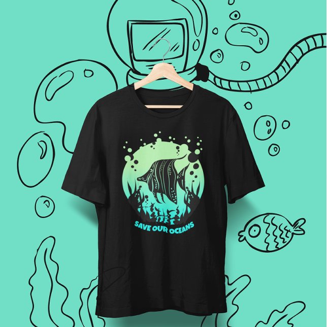 Modern Save our oceans Earth Day  T-Shirt (Creator Uploaded)
