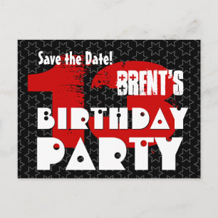 Modern Save the Date 13th Birthday Party V02A Announcement Postcard