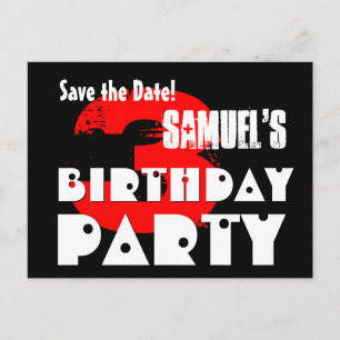 Modern Save the Date 3rd Birthday Party V35 Announcement Postcard