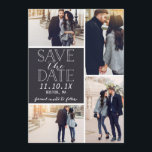 Modern Save The Date 4-Photo Collage<br><div class="desc">Modern Save the date photo card featuring a 4-photo collage and modern fonts.</div>