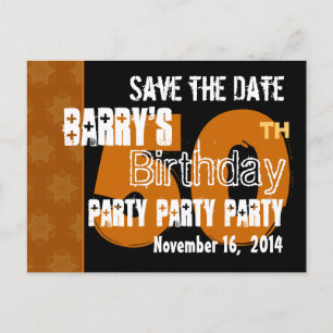 Modern Save the Date 50th Birthday Party R203B Announcement Postcard