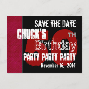 Modern Save the Date 50th Birthday Party R203C Announcement Postcard