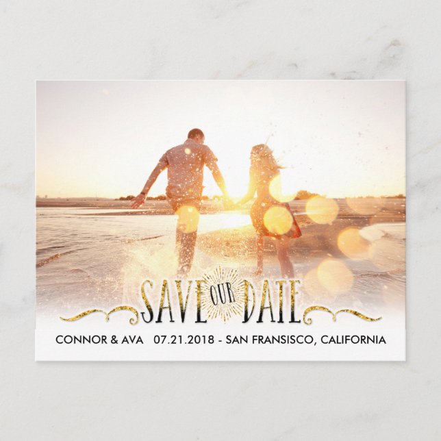 Modern Save the Date Announcement Postcard (Front)