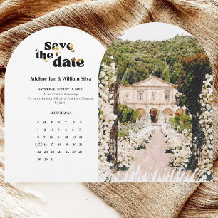 Modern Save the Date Black white wedding Invitation