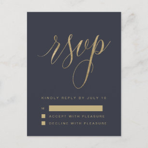 Modern Save The Date Card, With Golden Text Announcement Postcard