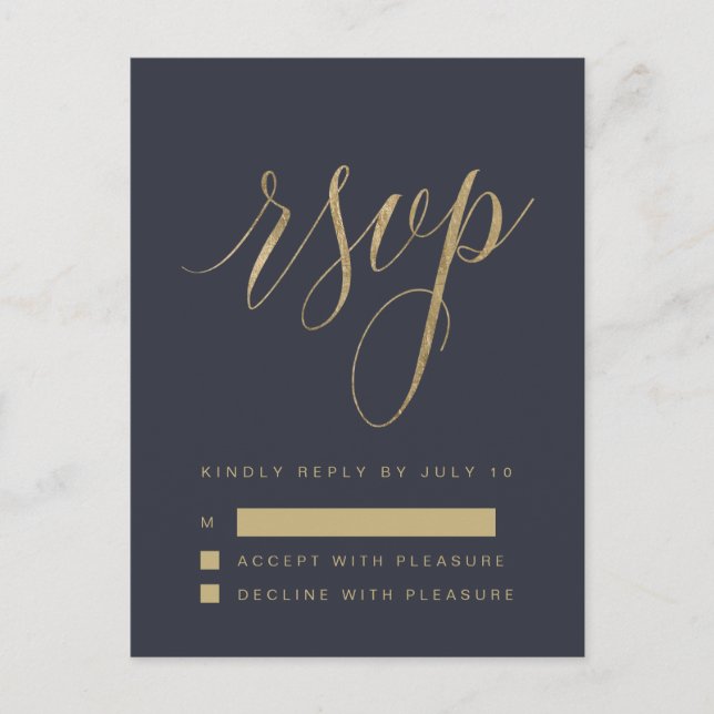 Modern Save The Date Card, With Golden Text Announcement Postcard (Front)