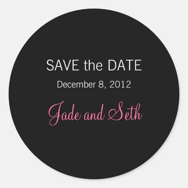 modern save the date classic round sticker (Front)
