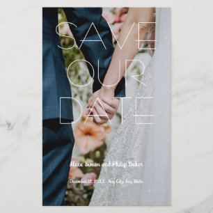 Modern Save the Date Custom photo wedding menu