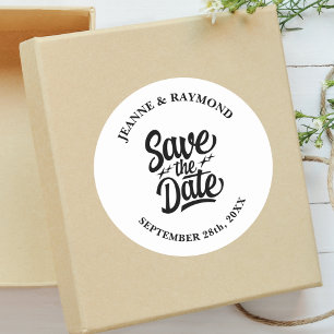 Modern Save The Date Custom Wedding Announcement Classic Round Sticker