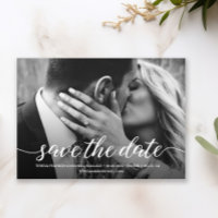Modern Save The Date Engagement Photo
