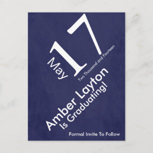 Modern Save The Date Graduation Announcement Postcard