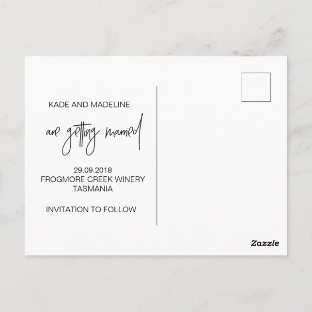 Modern Save the Date Postcard Invitations (Back)