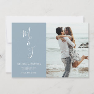 Modern Save The Date Powder Blue