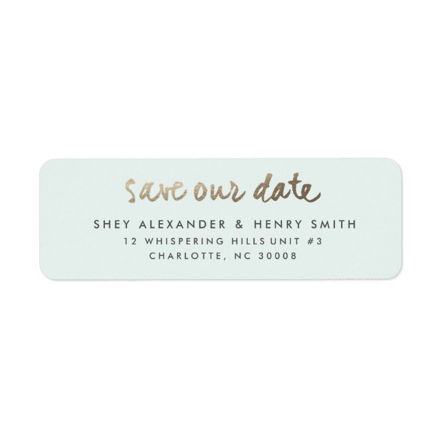Modern save the date return address label (Front)