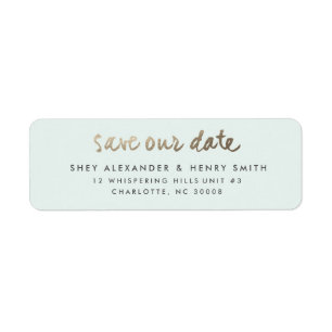 Modern save the date return address return address label