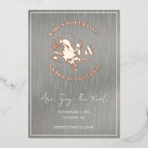 Modern Save The Date Tying The Knot Foil Card