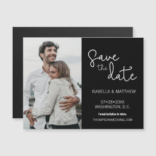 Modern Save the Date Typography Custom Photo Magnetic Invitation