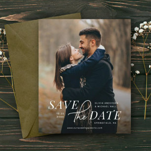 Modern Save the Date with Photo Budget Wedding