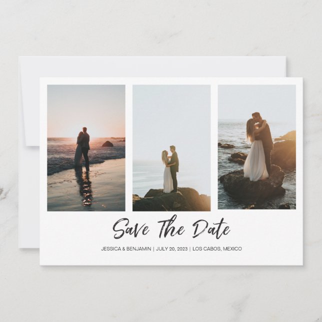 Modern Save The Date with Photo Collage Invitation (Front)