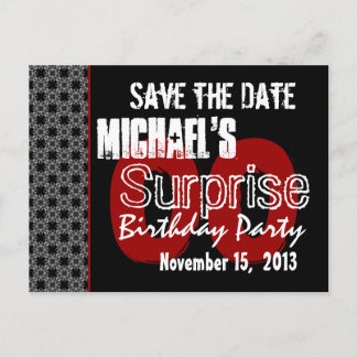Modern Save the Date Year Surprise Party W1983 Announcement Postcard