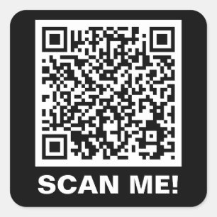Modern Scan Me Custom QR Code Promotional Business Square Sticker