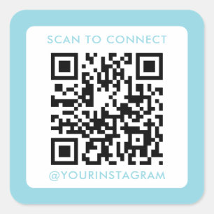 modern scan to connect marketing scannable qr code square sticker