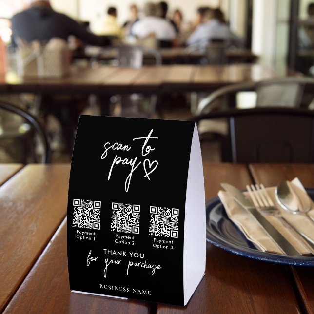 Modern Scan to Pay QR Code Payment Black (Insitu(Restaurant))