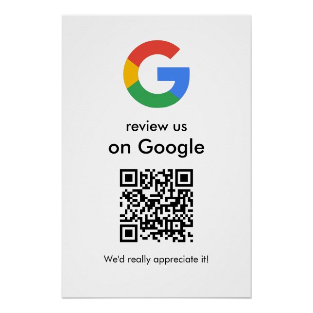 Modern Scan to Review Google QR Code Business Sign (Front)