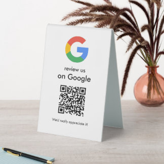 Modern Scan to Review Google QR Code Business Sign