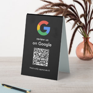Modern Scan to Review Google QR Code Business Sign
