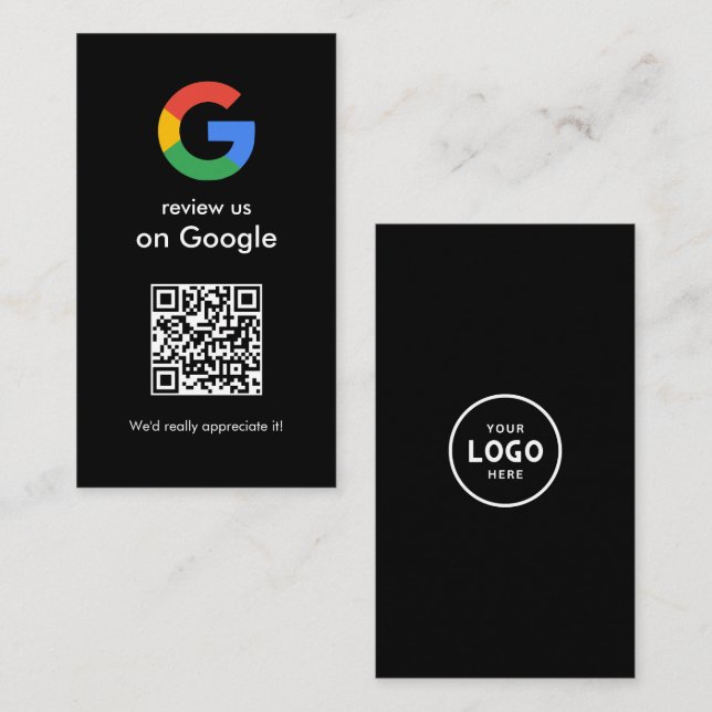 Modern Scan to Review Google QR Code Business Sign Card (Front/Back)