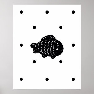 Modern scandi Fish and spots arrows nursery Poster