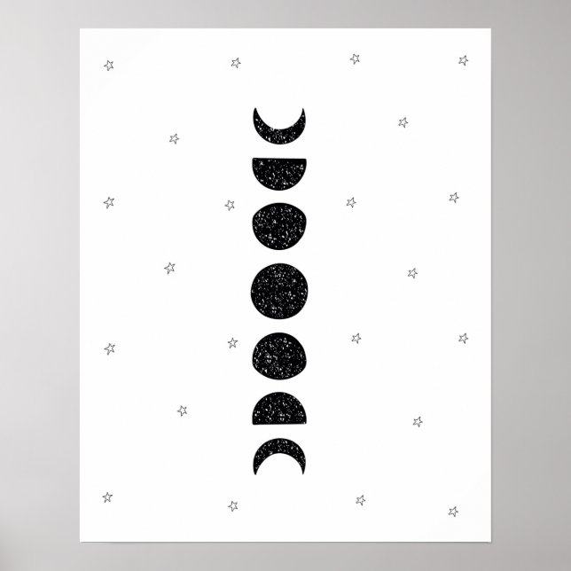 Modern scandi  moon phases nursery poster (Front)