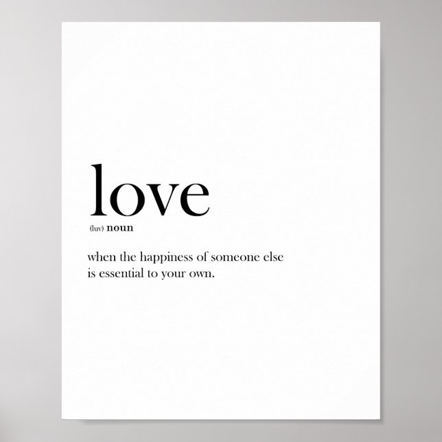 Modern scandi typography love definition poster (Front)