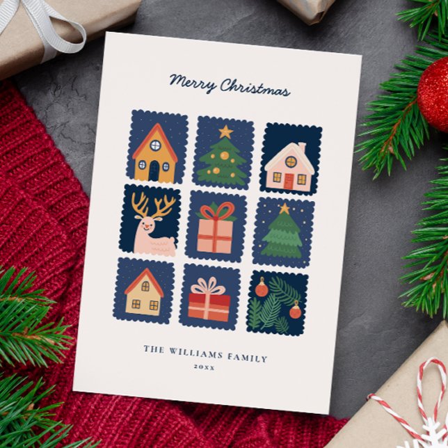 Modern Scandi with Festive Icons Non-Photo Holiday Card (Creator Uploaded)