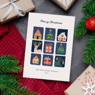 Modern Scandi with Festive Icons Photo Holiday Card