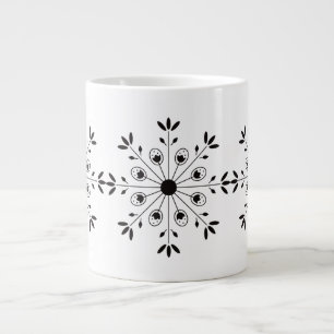 Modern Scandinavian Christmas Snowflake Large Coffee Mug